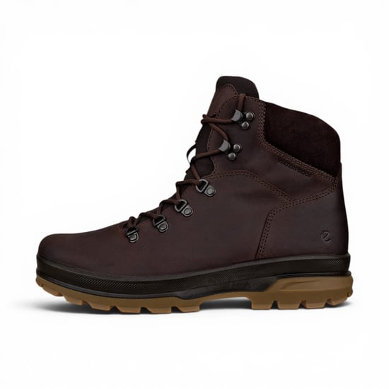 Ecco Men's Brown Leather Waterproof Lace-up Hiking Boots - Rugged Track 25 - Image 3