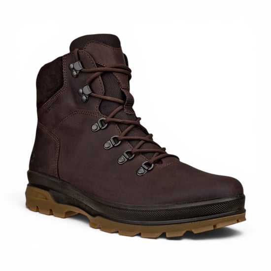 Ecco Men's Brown Leather Waterproof Lace-up Hiking Boots - Rugged Track 25 - Image 4