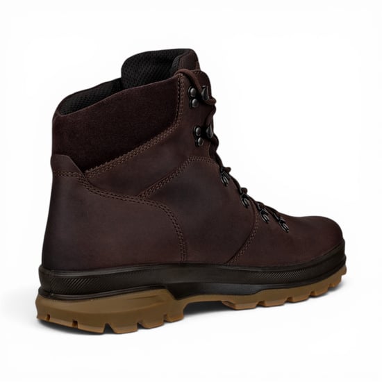 Ecco Men's Brown Leather Waterproof Lace-up Hiking Boots - Rugged Track 25 - Image 6