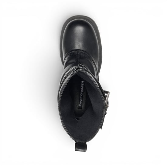 Windsorsmith Dames Zwarte Chunky Platform Boots Pull-On High Laarzen - Vendetta - Image 4