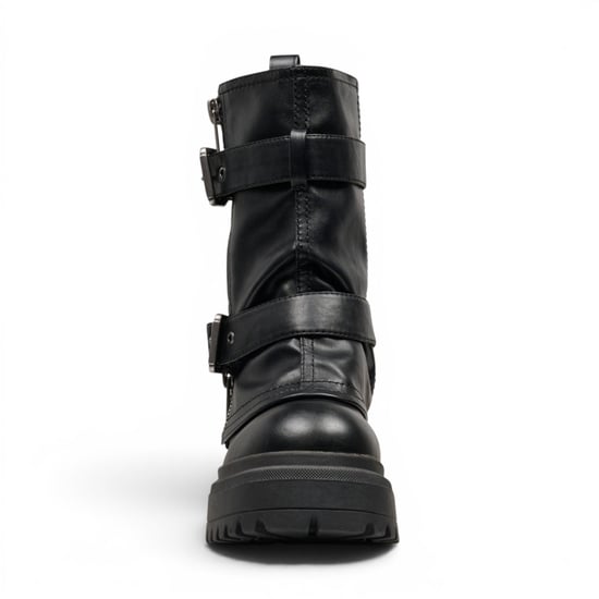 Windsorsmith Dames Zwarte Chunky Platform Boots Pull-On High Laarzen - Vendetta - Image 5