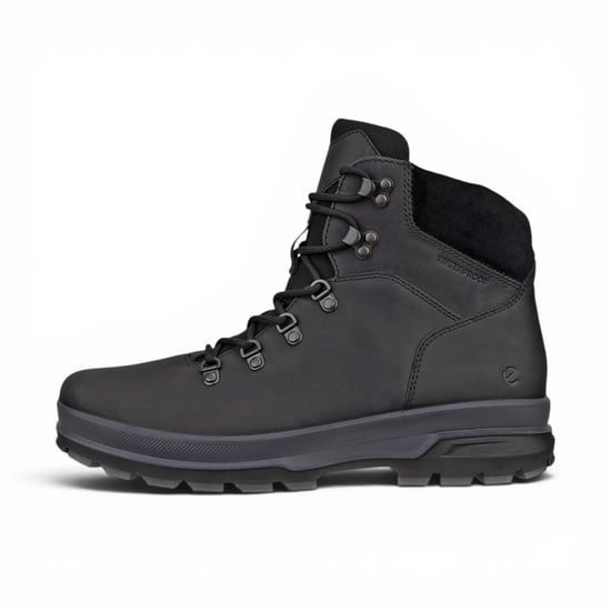 Ecco Men's Black Leather Waterproof Lace-up Hiking Boots - Rugged Track 25 - Image 3