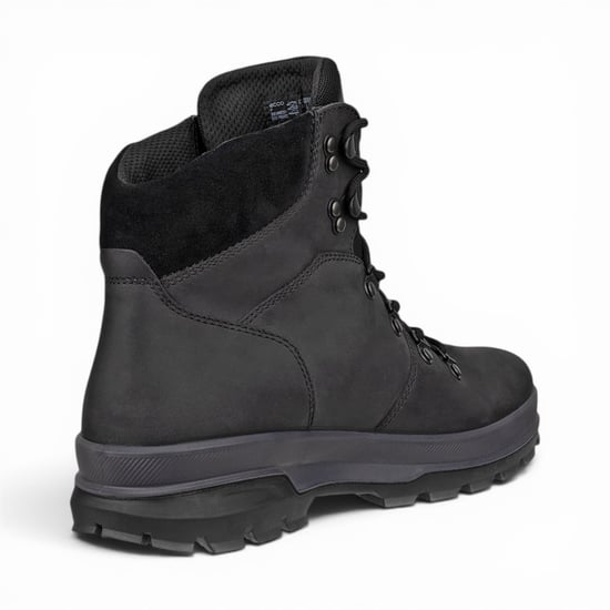 Ecco Men's Black Leather Waterproof Lace-up Hiking Boots - Rugged Track 25 - Image 6