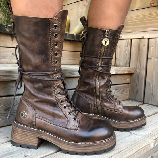 Windsorsmith Dames bruine leren veterschoenen lange gevechtslaarzen - Roam - Image 6