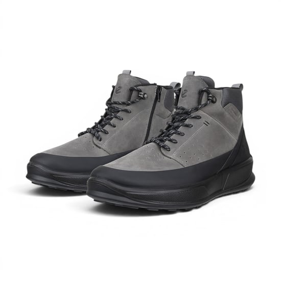 Ecco Men's Waterproof Black Grey Leather Outdoor Walking Boots - Byway 2.0 - Image 6