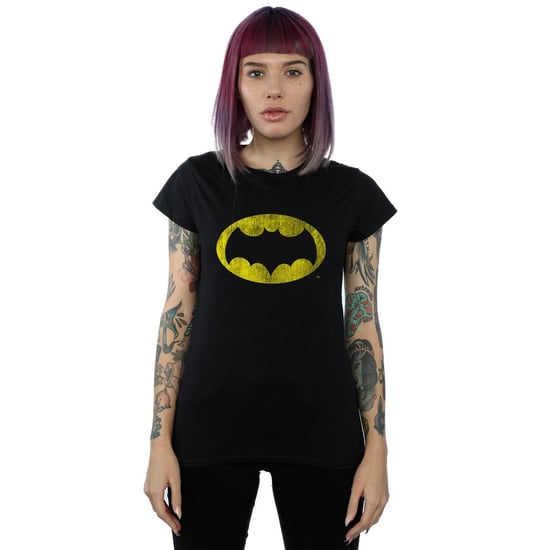 DC Comics Womens/Ladies Batman TV Series Distressed Logo Cotton T-Shirt (Black) - Image 1