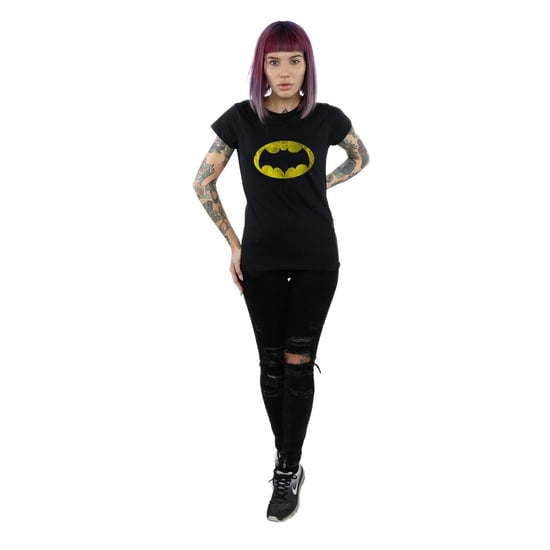 DC Comics Womens/Ladies Batman TV Series Distressed Logo Cotton T-Shirt (Black) - Image 4