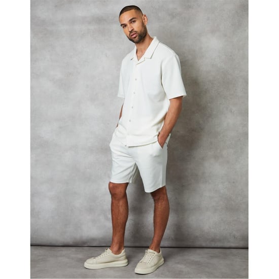 Threadbare Mens Embley Solid Relaxed Fit Shirt (White) - Image 2