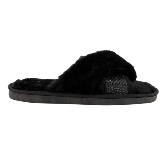 Dune London Dames Diamante Nepbont Binnenpantoffels (Zwart) - Image 1