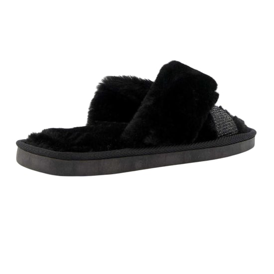 Dune London Dames Diamante Nepbont Binnenpantoffels (Zwart) - Image 2