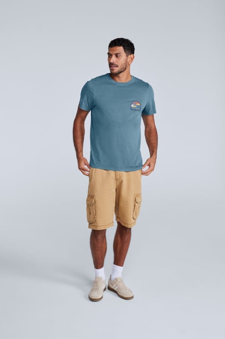 'Jacob' Men's Cotton T-Shirt Comfy Beach Summer Casual Tee Blue - Image 3