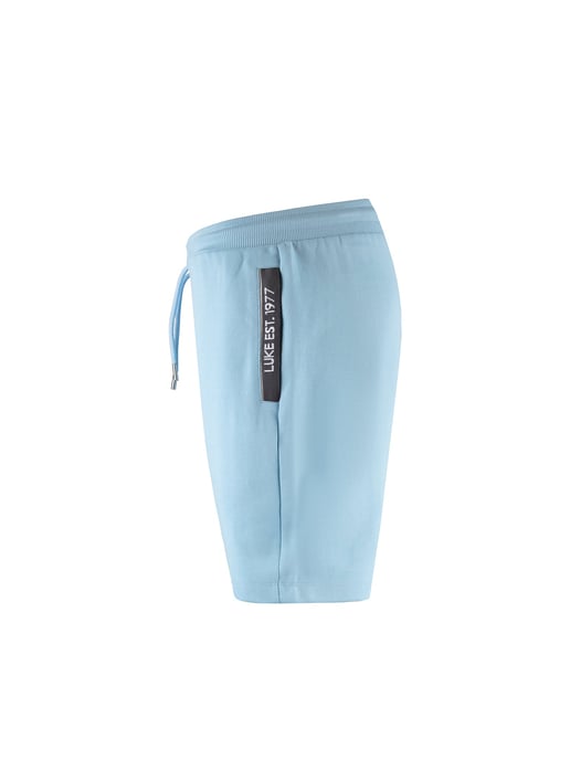 Luke 1977 Men's Reid Text Detail Shorts Sky Blue - Image 5
