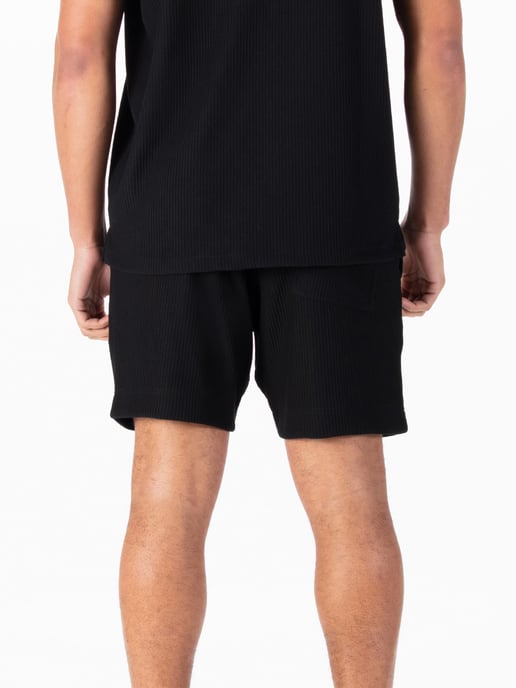 Luke 1977 Men's Helston Textured Shorts in Black - Image 4