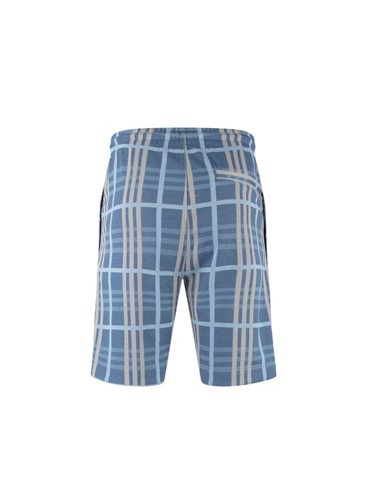 Luke 1977 Men's Stronghold Check Shorts in Blue Stone - Image 6