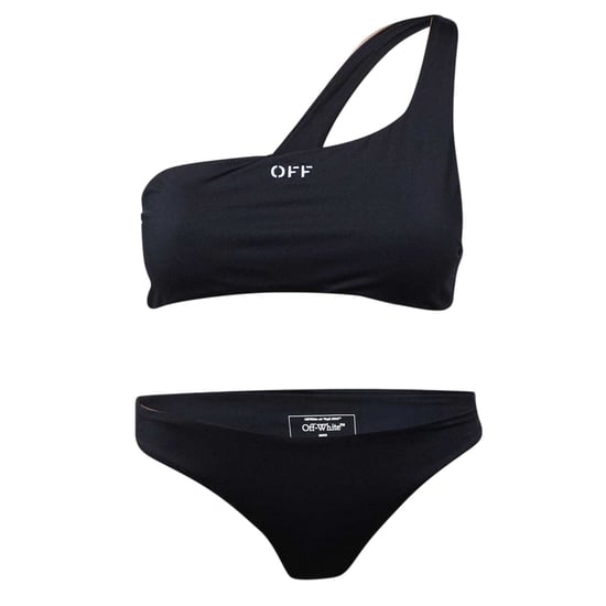 Off-White Dames/Dames Tweedelig Badpak (Zwart, Wit) - Image 1