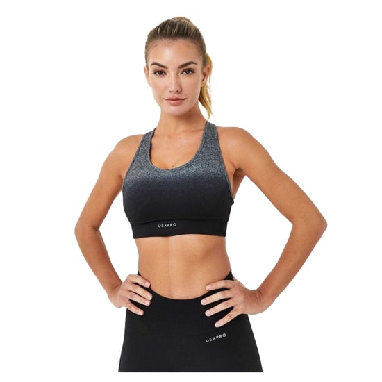 USA Pro Naadloze sportbeha met ombre-effect voor dames (Zwart/Grijs) - Image 2