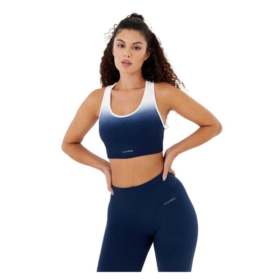 USA Pro Naadloze sportbeha met ombre-effect voor dames (Marine, Wit) - Image 2