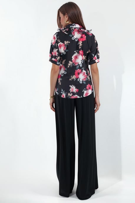 Bloemige Poplin Blouse met Kraag - Image 3