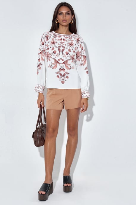 Bloemengestikte Crêpe Blouse - Image 4