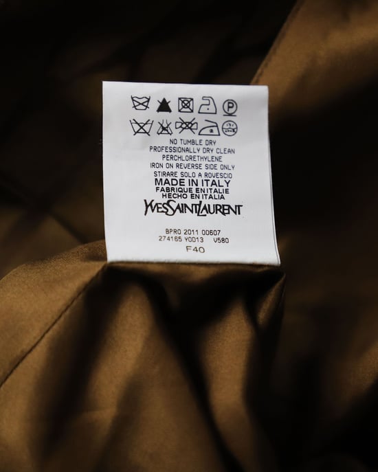 Saint Laurent – Strukturerad kavaj med sänkta axlar i brunt ull- och sidentyg - Image 5