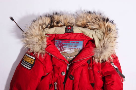 Dsquared2, röd bomberparkas med pälskrage. - Image 5