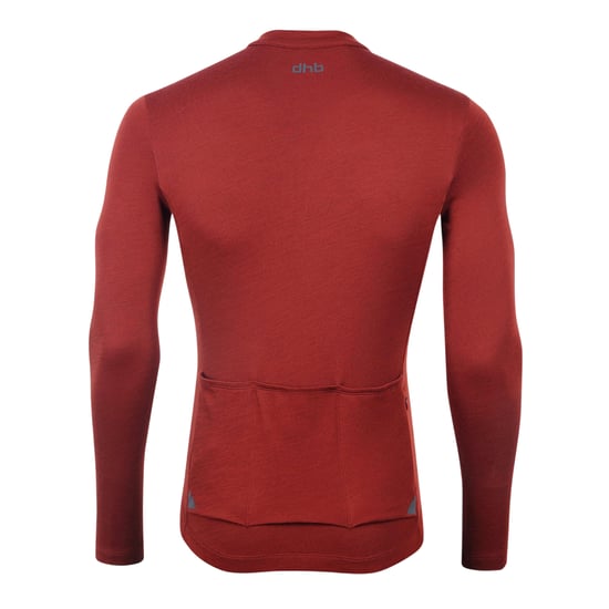 dhb Heren Aeron 2.0 Merino Wol Lange Mouwen Fietsjersey (Vuursteen) - Image 2