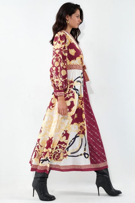 Geprinte Maxi Jurk met Ceintuur - Image 4