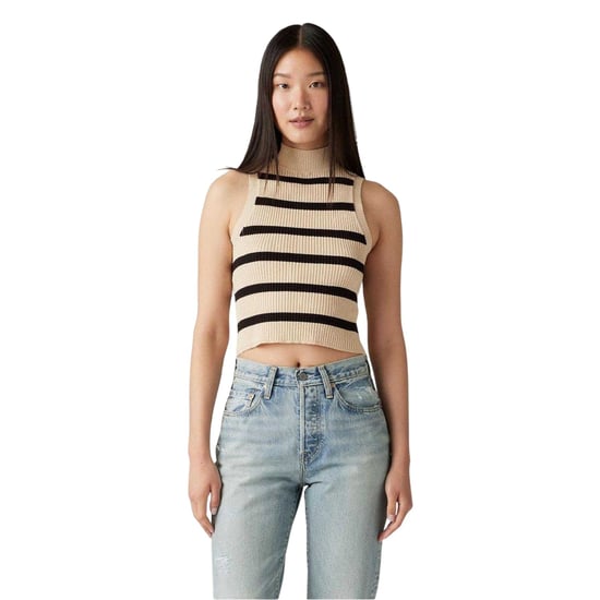 Levis Tulip-tröja för damer med hög hals, utan ärmar och kort modell (Creme) - Image 1