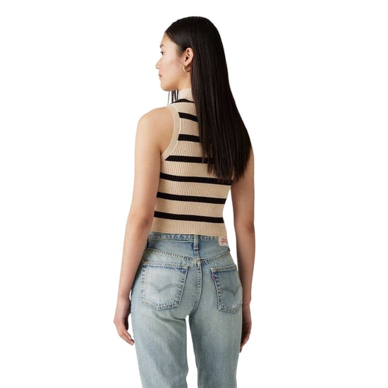 Levis Tulip-tröja för damer med hög hals, utan ärmar och kort modell (Creme) - Image 3