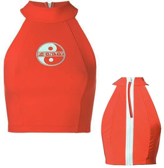 Puma x Rihanna Fenty Crop Halter Womens Orange Top - Image 1