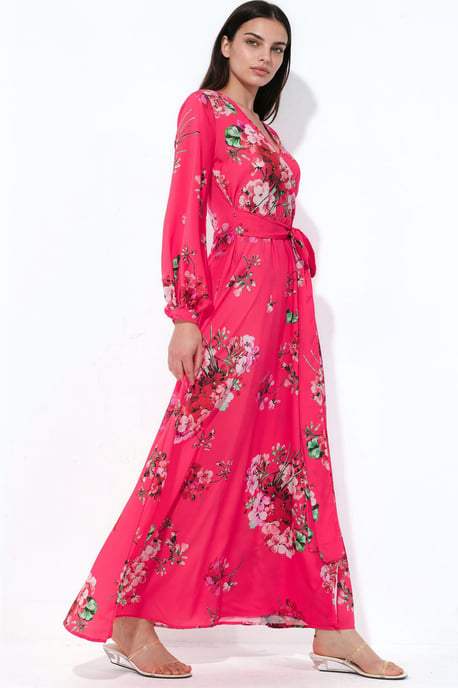 Bloemenwrap-midi-jurk - Image 2