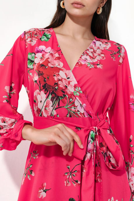 Bloemenwrap-midi-jurk - Image 4