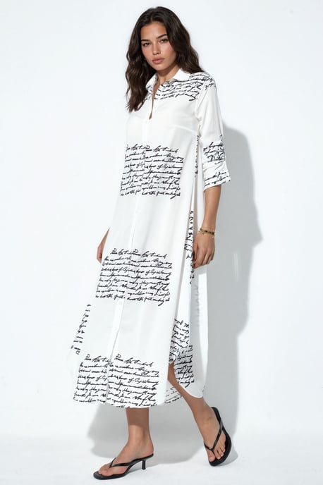 Tekstprint Maxi Shirtjurk - Image 2
