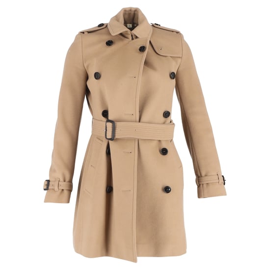 Burberry Dubbelknäppt Peacoat Med Bälte I Brunt Ull - Image 1