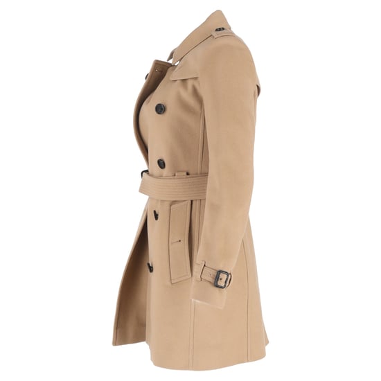 Burberry Dubbelknäppt Peacoat Med Bälte I Brunt Ull - Image 2