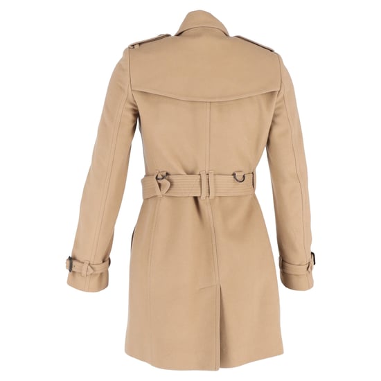 Burberry Dubbelknäppt Peacoat Med Bälte I Brunt Ull - Image 3