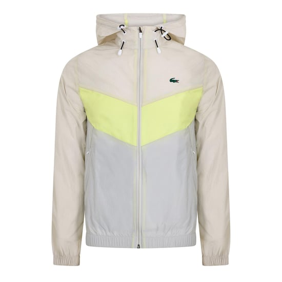 Lacoste Mens Anorak Colour Block Blouson Jacket (Grey/Lime/Light Blue) - Image 1