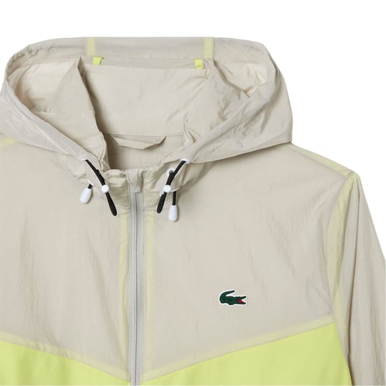 Lacoste Mens Anorak Colour Block Blouson Jacket (Grey/Lime/Light Blue) - Image 3