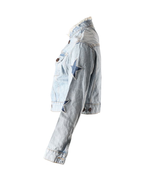 Sandro Paris Liverpool Embellished Denim Jacket in Blue Denim - Image 2