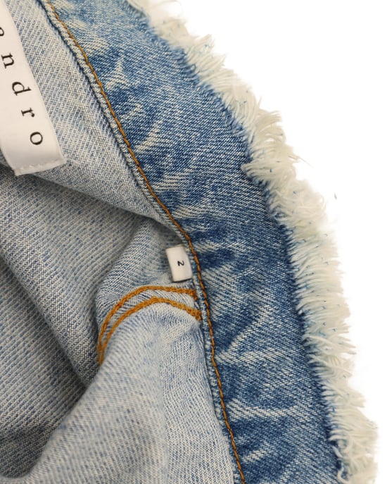Sandro Paris Liverpool Embellished Denim Jacket in Blue Denim - Image 6