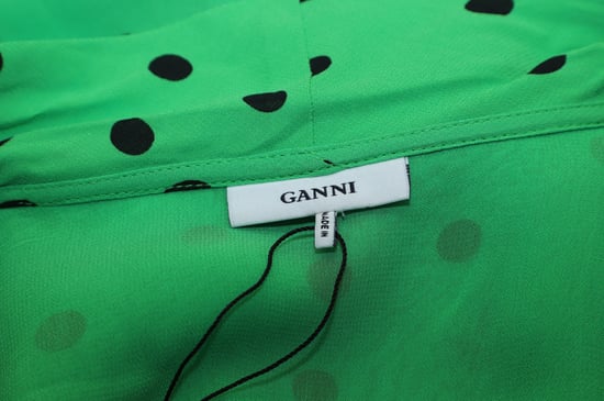 Ganni Dainty Polka Dot Klänning i Grön Viskos - Image 5