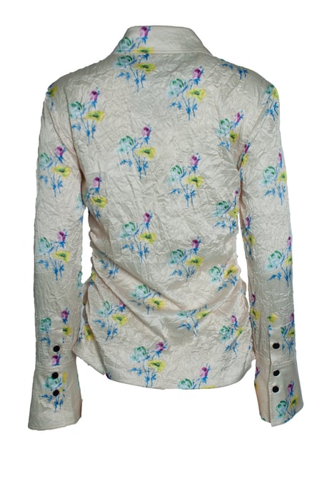 Ganni, blommig skrynklig blus - Image 2
