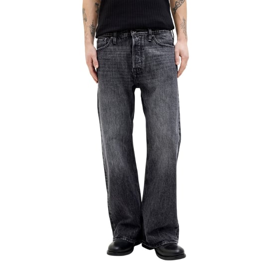 Jack And Jones Toby Coop-jeans voor heren met een relaxte, wijde pijp (Zwarte denim) - Image 3