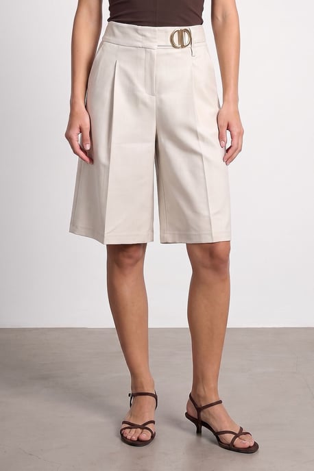 High-Waist Wide-Leg Tailored Shorts - Image 1