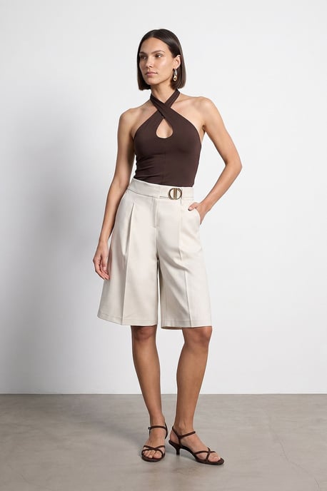 High-Waist Wide-Leg Tailored Shorts - Image 2