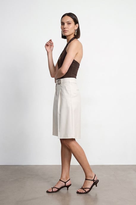 High-Waist Wide-Leg Tailored Shorts - Image 4