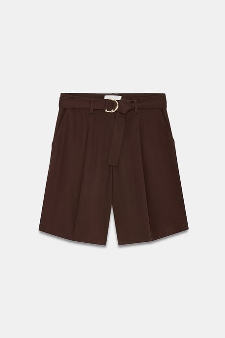 Women's High-waist Belted Wide-leg Shorts - Image 6