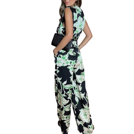 AX Paris Womens/Ladies Floral V Neck Sleeveless Jumpsuit (Black/Green) - Image 2