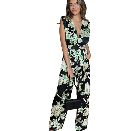 AX Paris Womens/Ladies Floral V Neck Sleeveless Jumpsuit (Black/Green) - Image 3