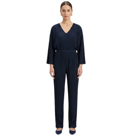 Boss Dames Geplooide Regular Blouson Mouw Jumpsuit (Blauw) - Image 3
